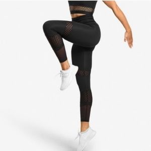 Better bodies black Waverly mesh tights Large